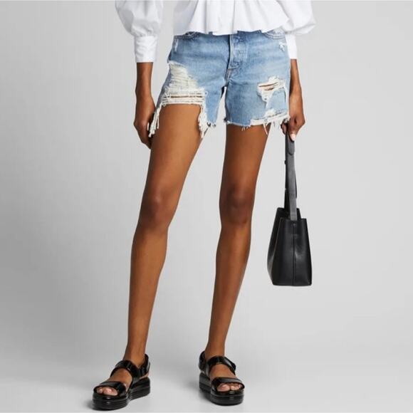 GRLFRND Jourdan Distressed Denim Shorts 24 - Picture 2 of 9